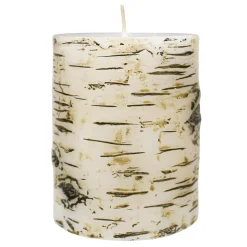 Attractive Birch Unscented Pillar Candle, 4