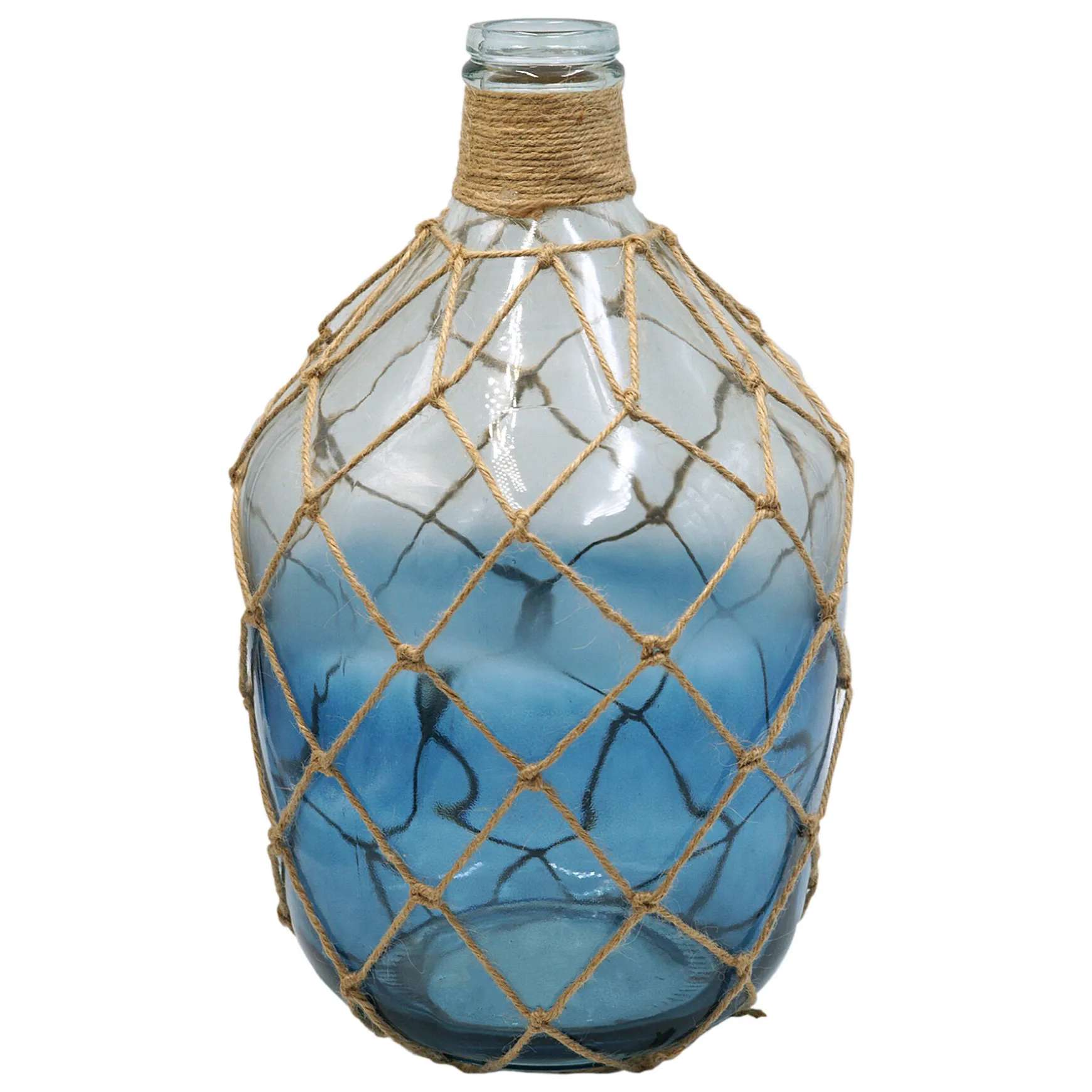 Attractive Blue Ombre Glass Bottle Vase, 15
