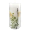Attractive Botanical Unscented Pillar Candle, 6