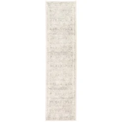 Attractive (D487) Roma Ivory & Grey Medallion Runner, 2 7