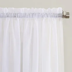 Attractive Erica White Crushed Voile Rod Pocket Sheer Curtain Panel, 95