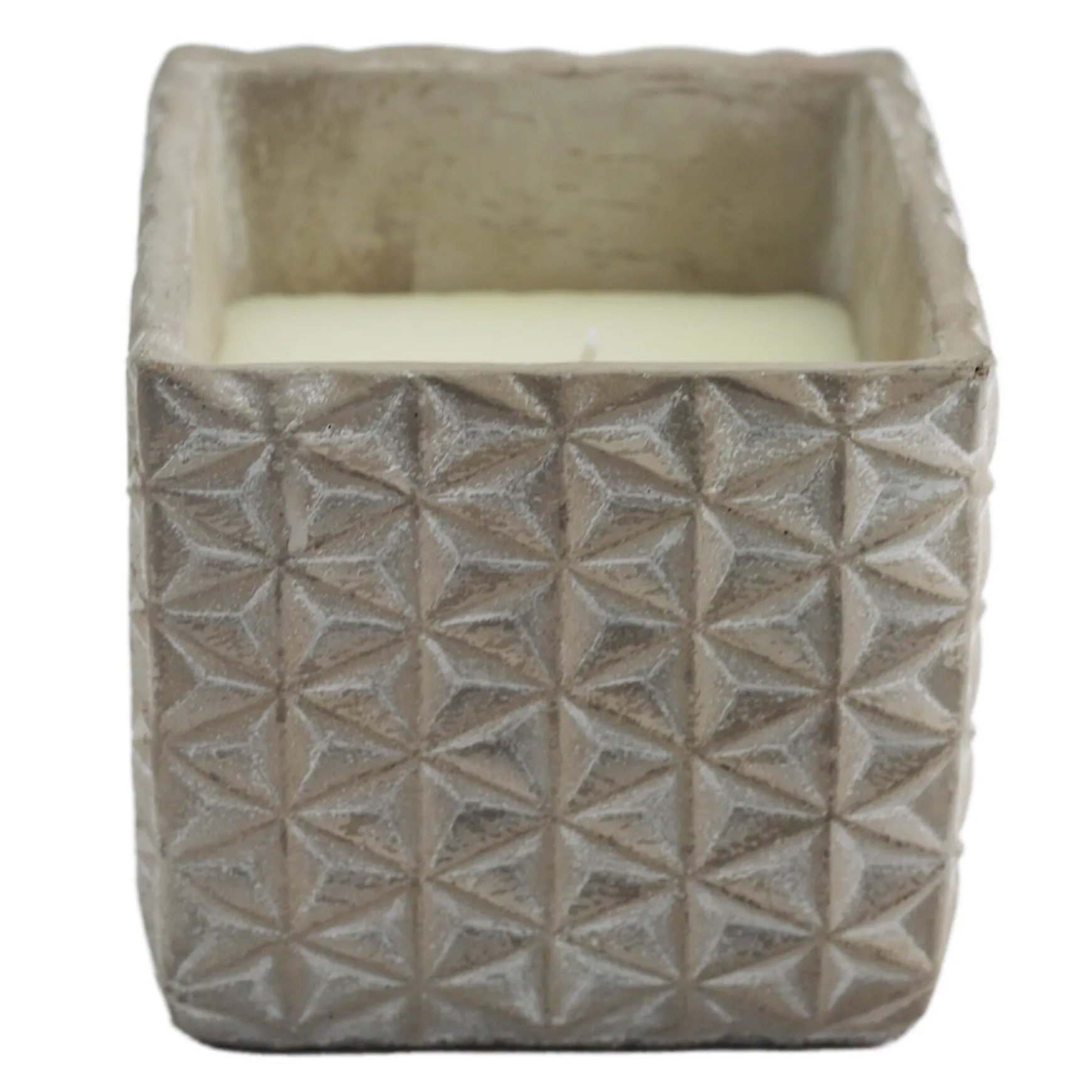 Attractive Geo Pattern Square Cement Citronella Candle