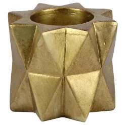 Attractive Gold Geometric Star Tealight Candle Holder, 3