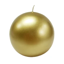Attractive Metallic Gold Unscented Sphere Candle, 4