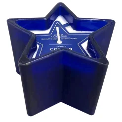 Attractive Tie-Dyed Cotton Scented Blue Star Glass Candle, 4Oz