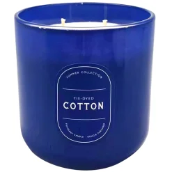 Attractive Tie-Dyed Cotton Scented Glass Candle, 12.5Oz