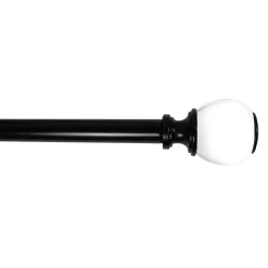 Attractive Turner Clear Ball 18 -36 Adjustable 1/2 Diameter Curtain Rod, Black Finish