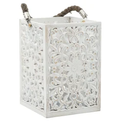 Attractive White Wooden Candle Holder, 10