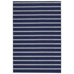 Bargain Sale Avery Navy & White Striped Indoor & Outdoor Area Rug, 4 6