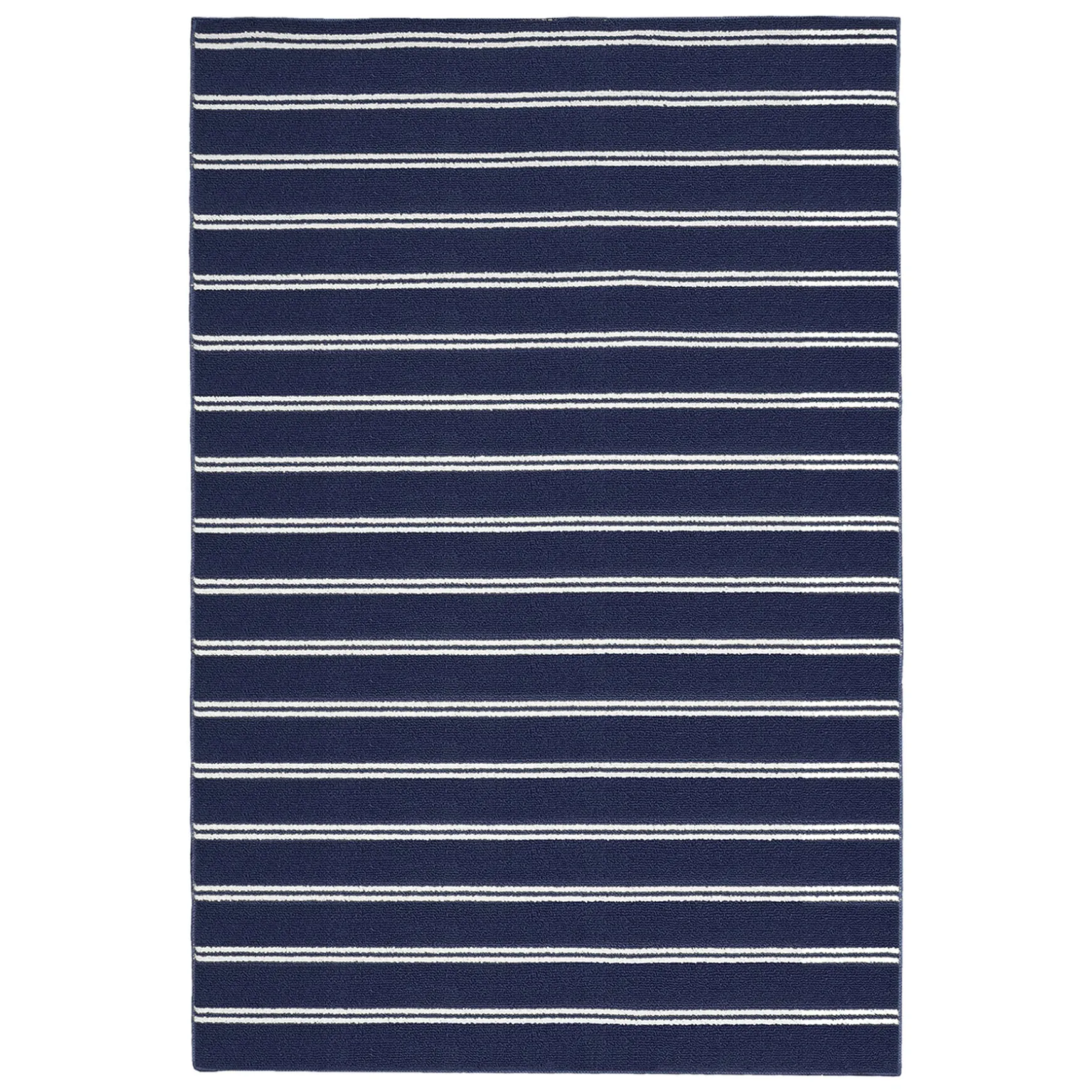 Bargain Sale Avery Navy & White Striped Indoor & Outdoor Area Rug, 4 6