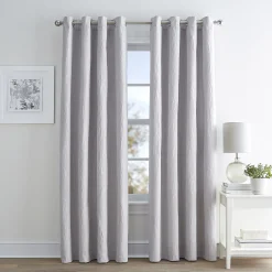 Bargain Sale Bristol Light Grey Textured Blackout Grommet Curtain Panel, 63