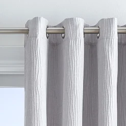 Bargain Sale Bristol Light Grey Textured Blackout Grommet Curtain Panel, 63
