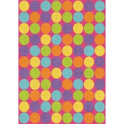 Bargain Sale (D103) Gloucester Gumdrop Pink Printed Area Rug With Non-Slip Back, 5 7
