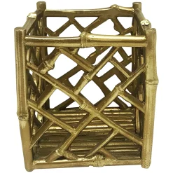 Bargain Sale Gold Bamboo Candle Holder, 7