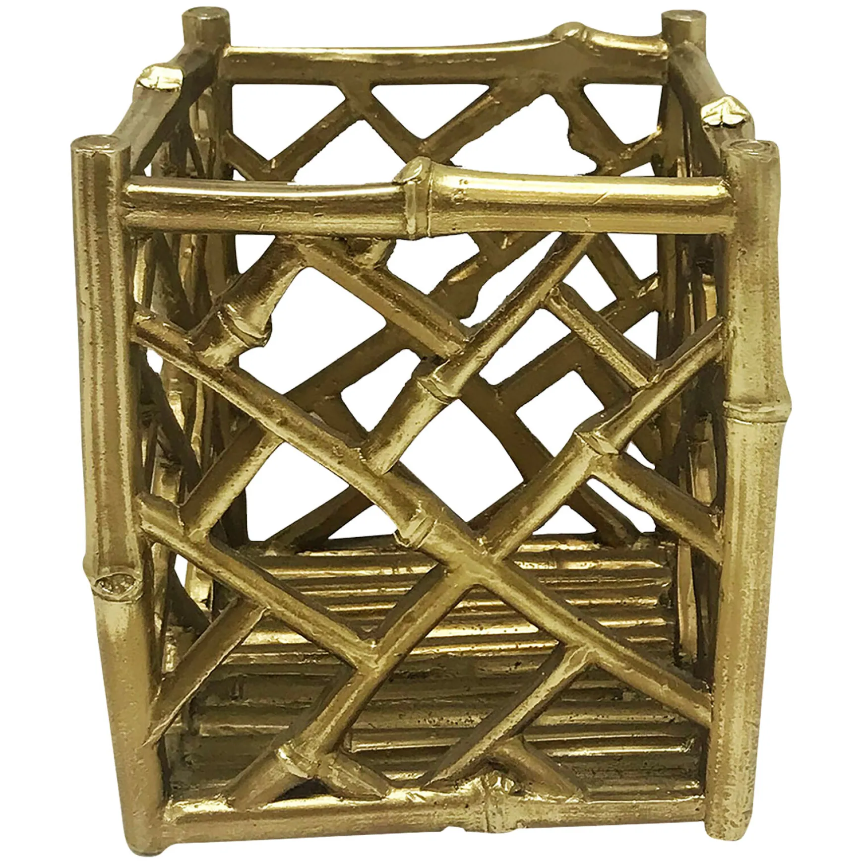 Bargain Sale Gold Bamboo Candle Holder, 7