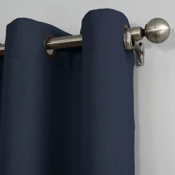 Bargain Sale Montego Navy Casual Light Filtering Grommet Curtain Panel, 95