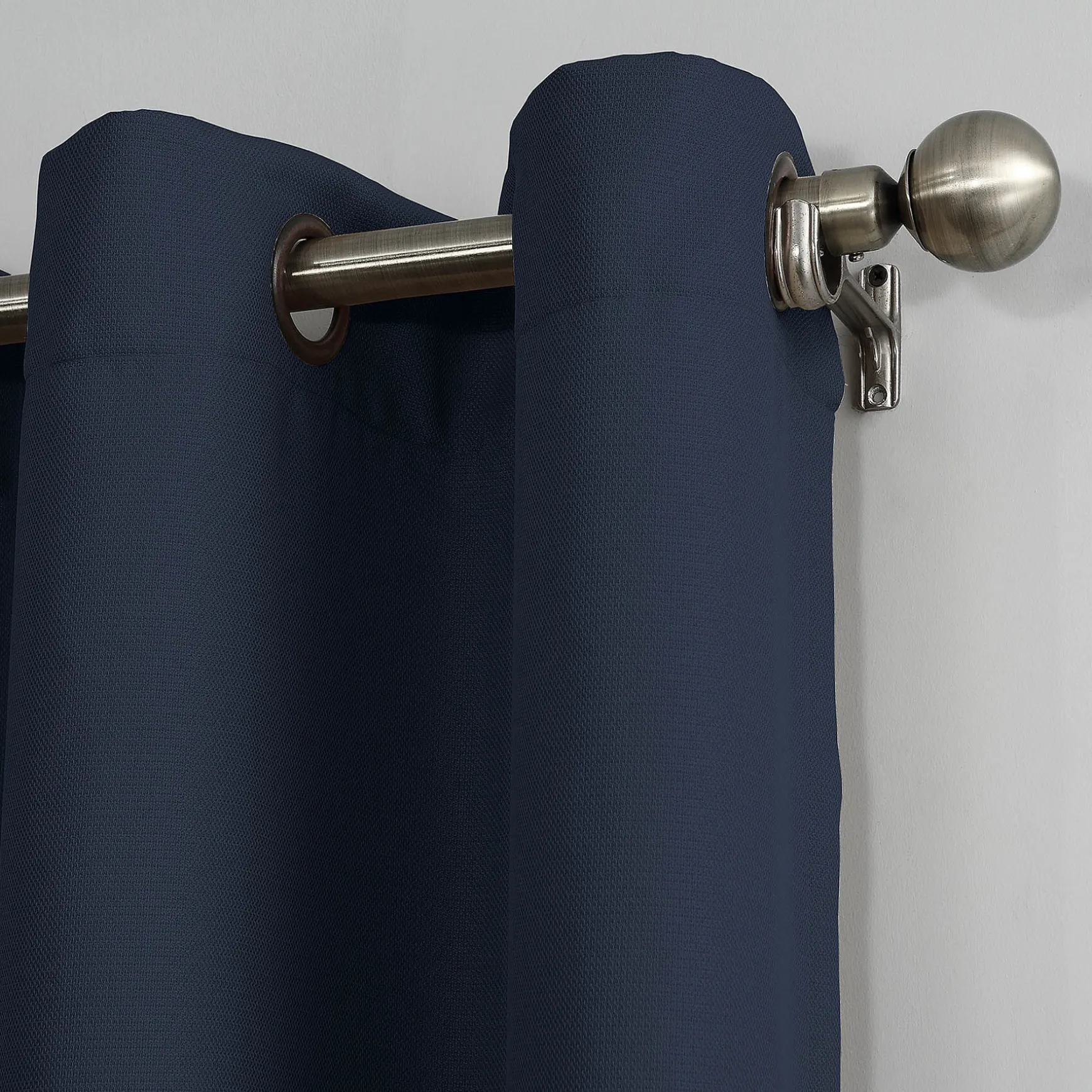 Bargain Sale Montego Navy Casual Light Filtering Grommet Curtain Panel, 95