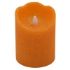 Bargain Sale Orange Glittered Led Halloween Candle, 4