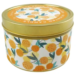 Bargain Sale Orange Meringue Scented Tin Jar Candle, 9Oz