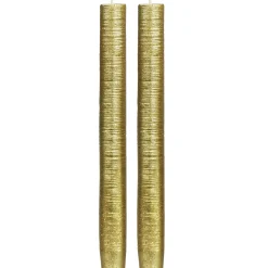 Bargain Sale 2-Pack Gold Spun Unscented Taper Candles, 10