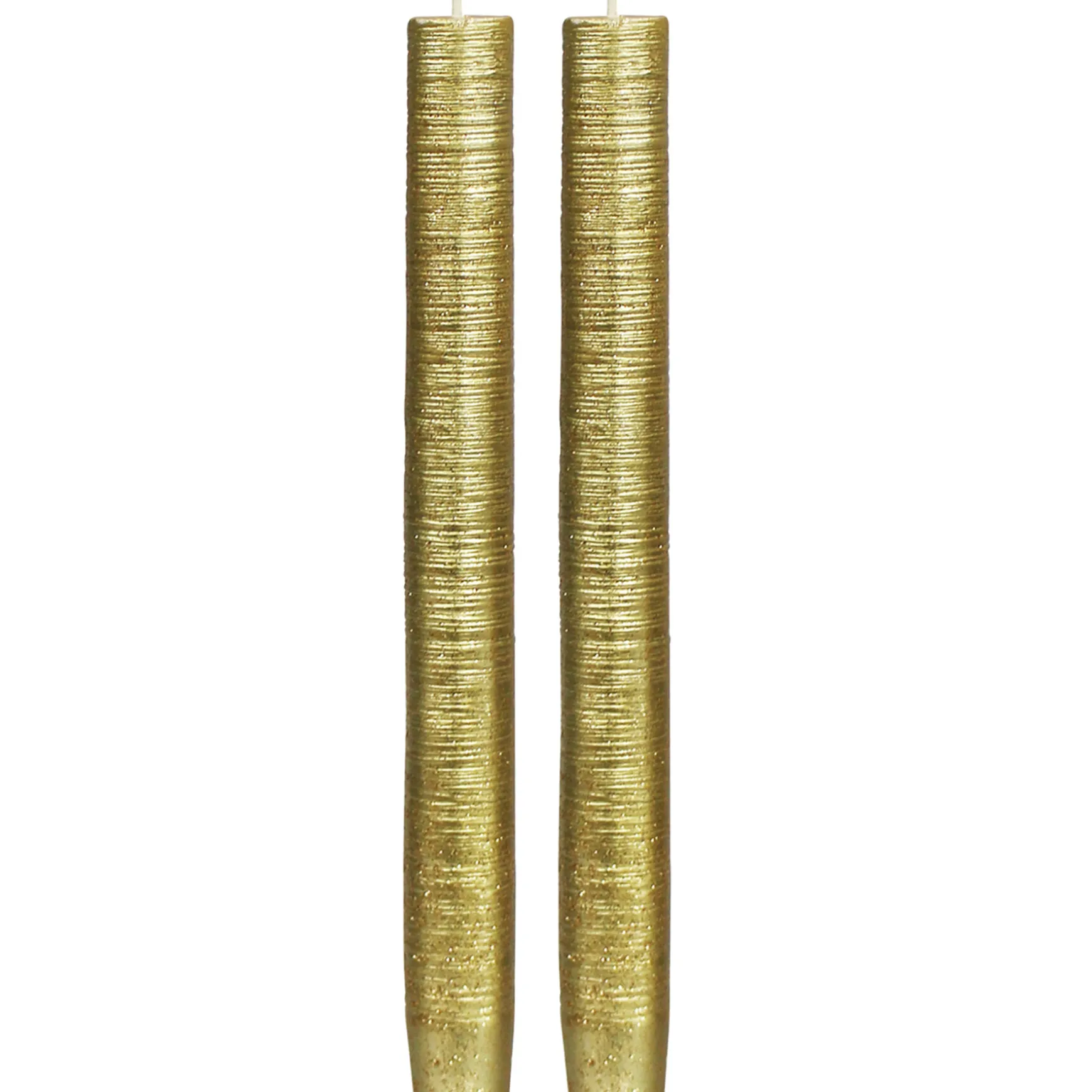 Bargain Sale 2-Pack Gold Spun Unscented Taper Candles, 10