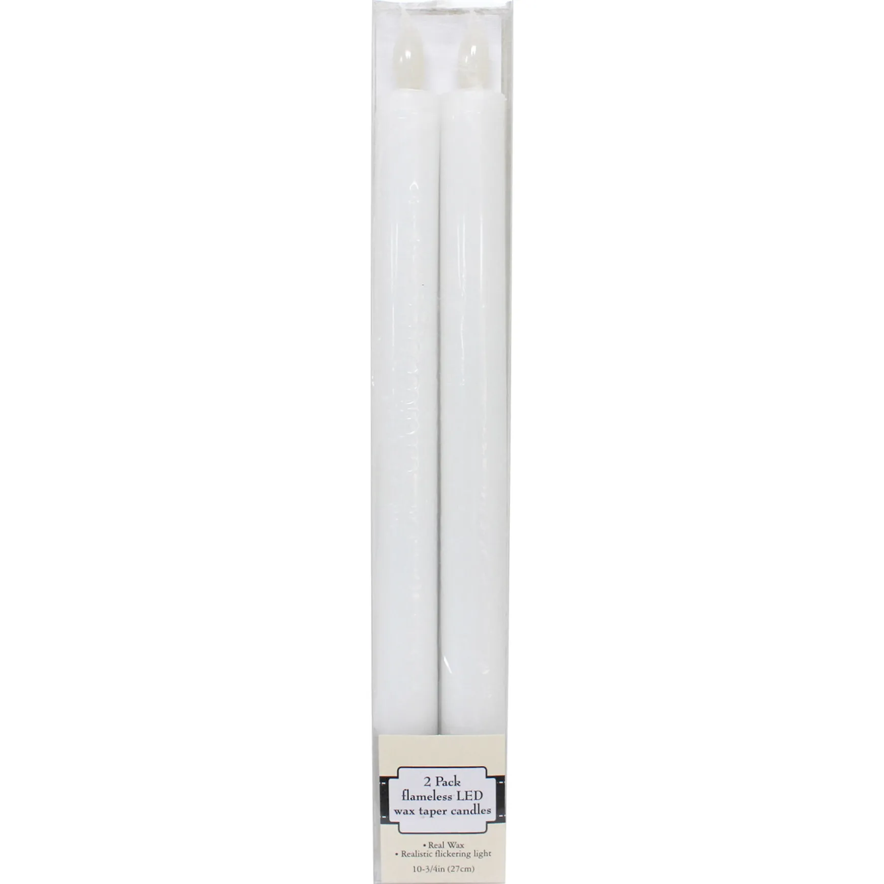 Bargain Sale 2-Pack 10In. Led Flameless Taper Candle White