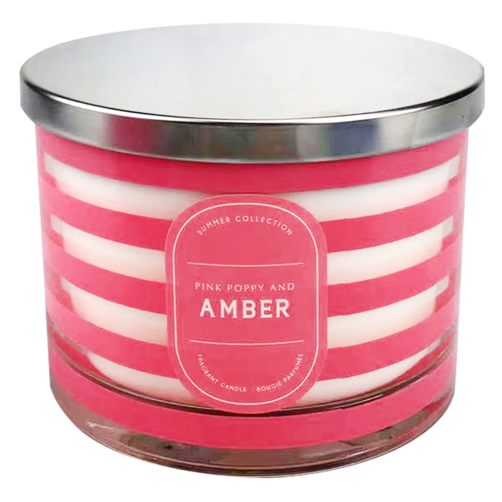 Bargain Sale Pink Peony & Amber Scented Glass Candle, 16Oz