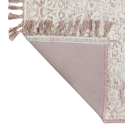 Bargain Sale Rose Medallion Patterned Fringe Accent Rug, 2 3