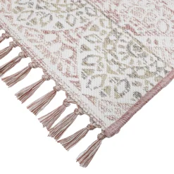 Bargain Sale Rose Medallion Patterned Fringe Accent Rug, 2 3