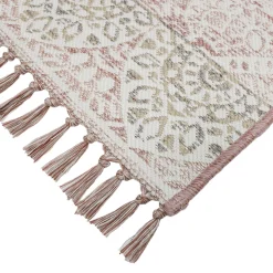 Bargain Sale Rose Medallion Patterned Fringe Accent Rug, 2 3