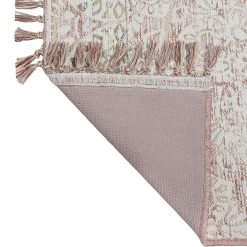 Bargain Sale Rose Medallion Patterned Fringe Accent Rug, 2 3