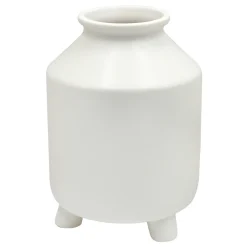 Bargain Sale Tracey Boyd White Ceramic Vase With Feet, 7