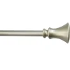 Bargain Sale Trumpet 48 -84 Adjustable 5/8 Diameter Curtain Rod, Silver Finish