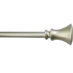 Bargain Sale Trumpet 48 -84 Adjustable 5/8 Diameter Curtain Rod, Silver Finish