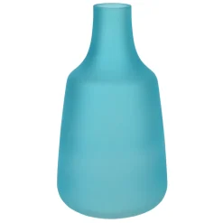 Bargain Sale Ty Pennington Frosted Light Blue Glass Vase, 10