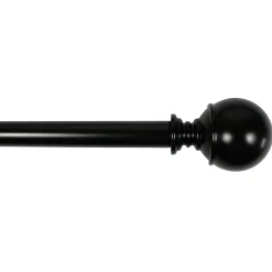 Best Sellers Alex Ball 36 -72 Adjustable 1/2 Diameter Curtain Rod, Black Finish