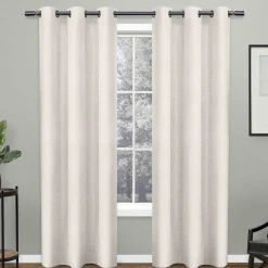 Best Sellers Basketweave White Light Filtering Grommet Curtain Panel, 84