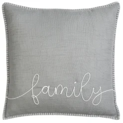 Best Sellers Bess Grey Family Rope Applique Pillow 22In.