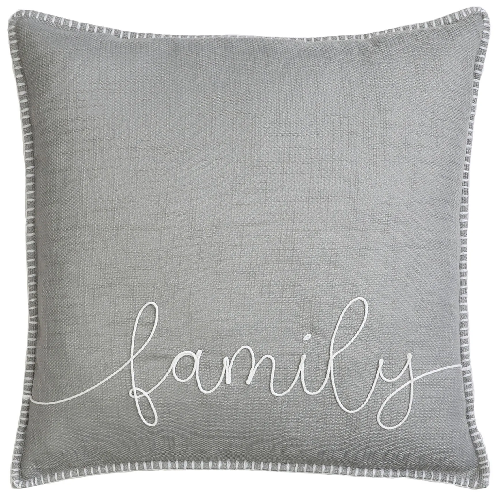 Best Sellers Bess Grey Family Rope Applique Pillow 22In.