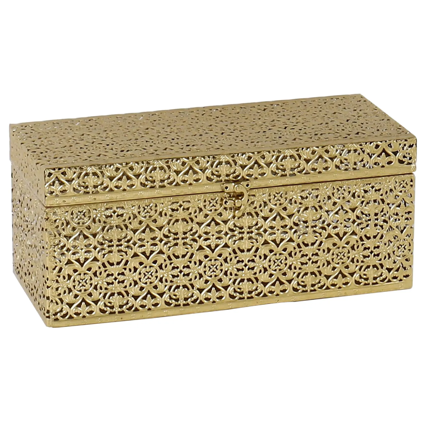 Best Sellers Gold Punched Metal Decorative Box, 14 6