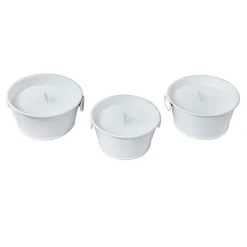 Best Sellers 3-Pack White Metal Bucket Citronella Candles, 3.5Oz