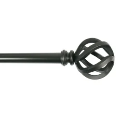 Best Sellers Sanford Metal Cage 48 -84 Adjustable 5/8 Diameter Curtain Rod, Black Finish