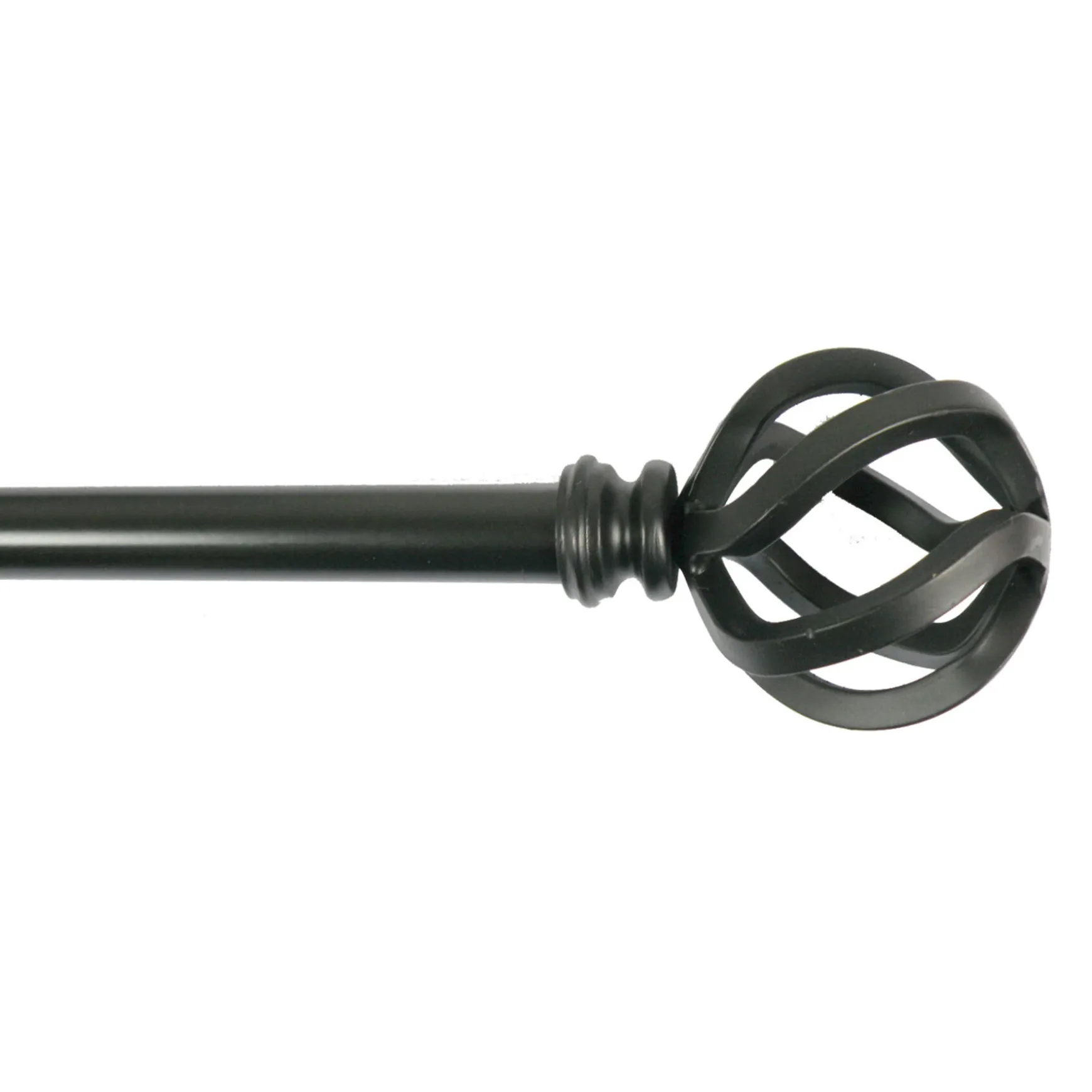 Best Sellers Sanford Metal Cage 48 -84 Adjustable 5/8 Diameter Curtain Rod, Black Finish