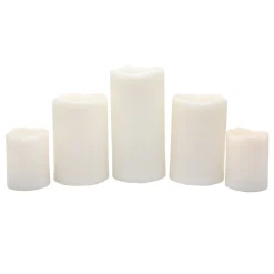 Best Sellers Set Of 5 3X4 4X6 4X8 Led Plastic Candles Ivory