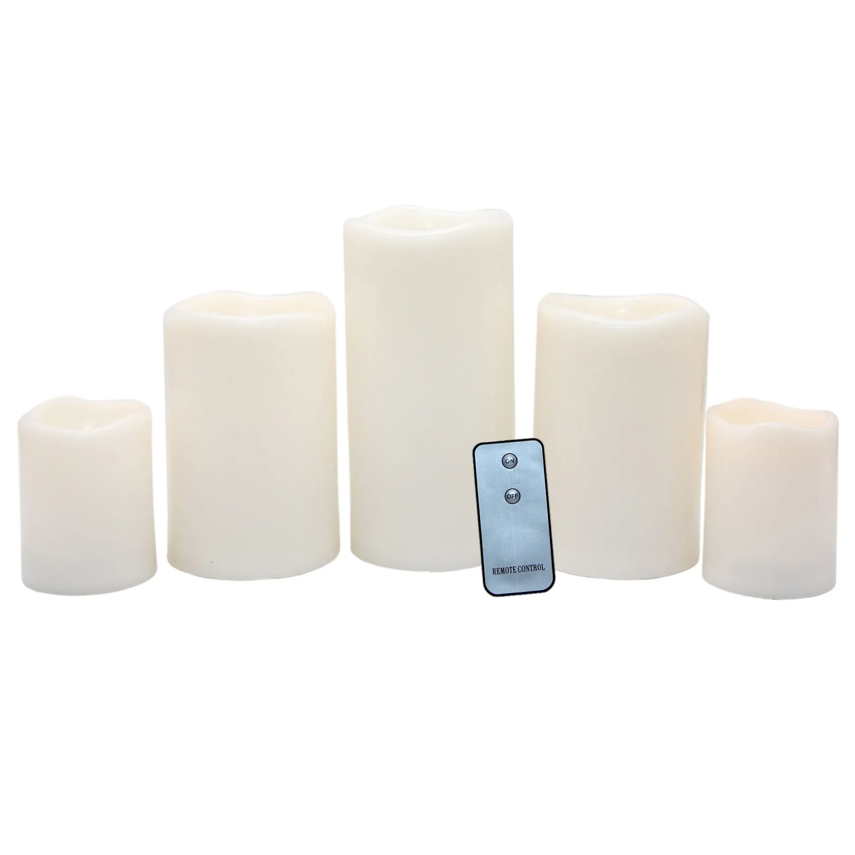 Best Sellers Set Of 5 3X4 4X6 4X8 Led Plastic Candles Ivory