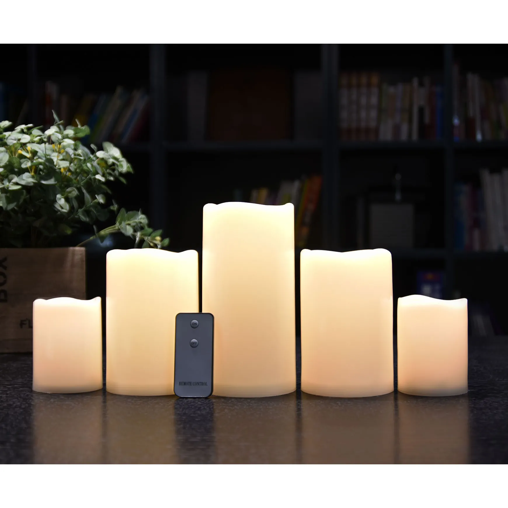 Best Sellers Set Of 5 3X4 4X6 4X8 Led Plastic Candles Ivory