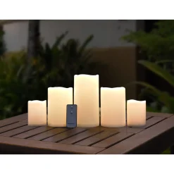 Best Sellers Set Of 5 3X4 4X6 4X8 Led Plastic Candles Ivory