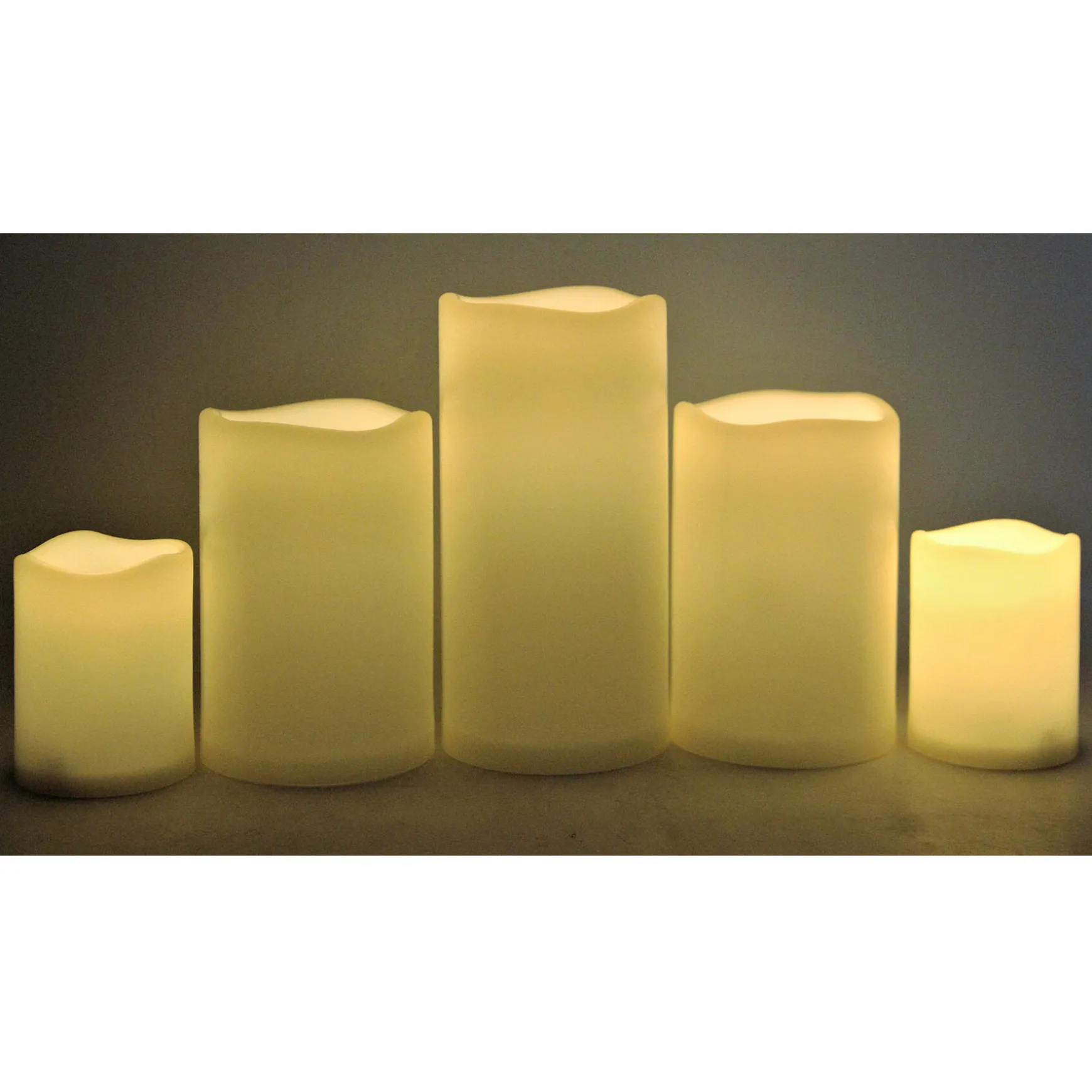 Best Sellers Set Of 5 3X4 4X6 4X8 Led Plastic Candles Ivory