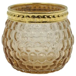Cheap Online Amber Glass Votive Candle Holder, 2