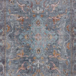 Cheap Online (B752) Augustine Blue Medallion Area Rug, 5 7